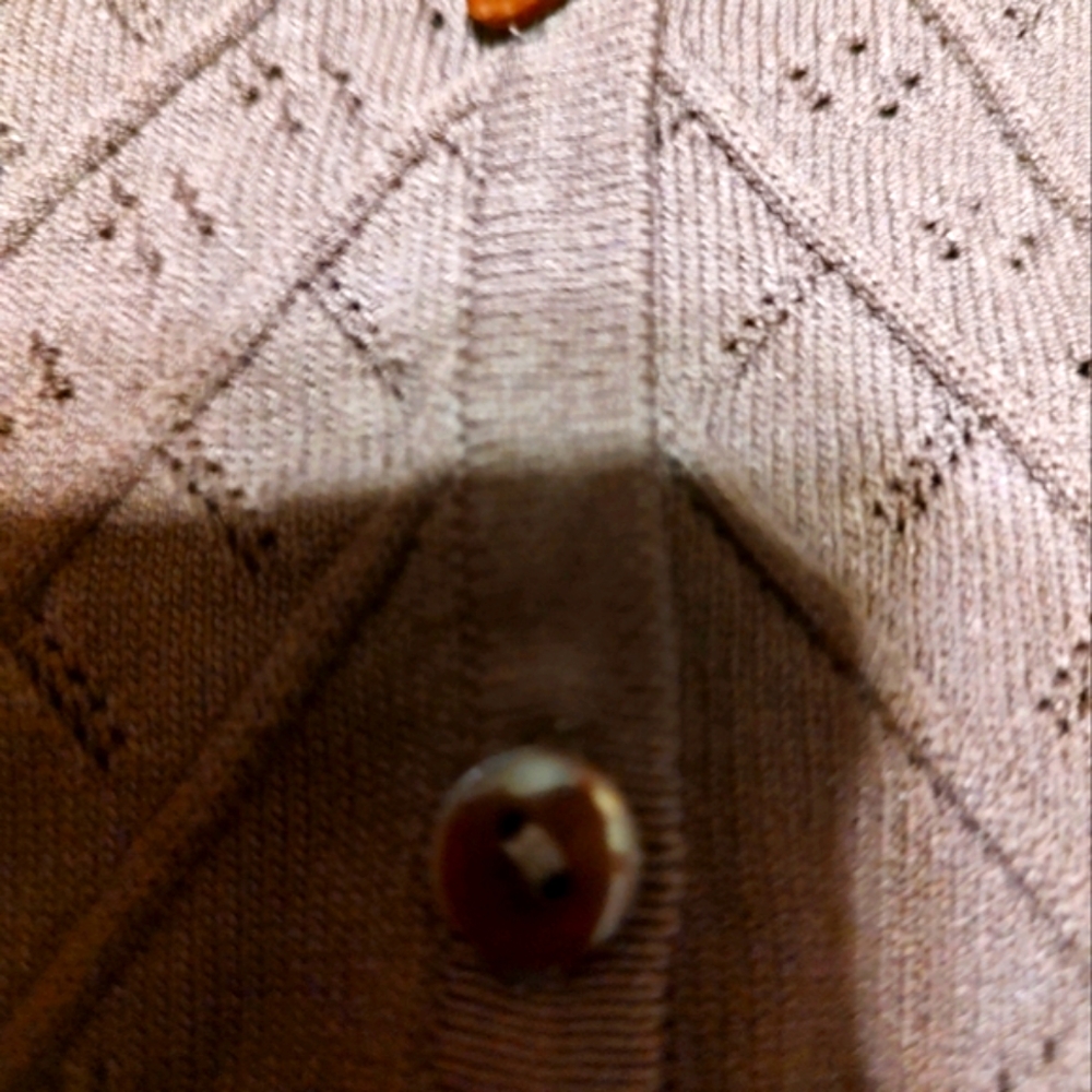 🤎 Beautiful Rich Chocolate Brown Silky Soft Harlequin Crochet Cardigan - L - Picture 6 of 12